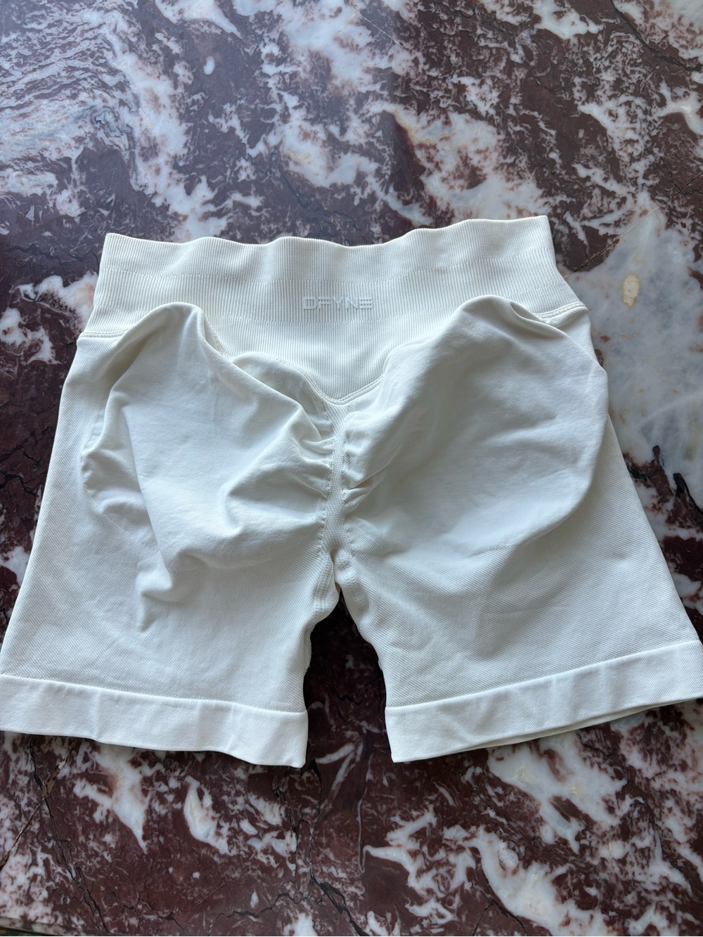 Dfyne Cream  Ruched Bike Shorts